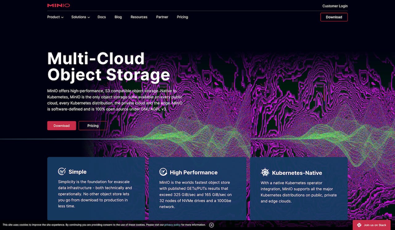 MinIO Landing Page