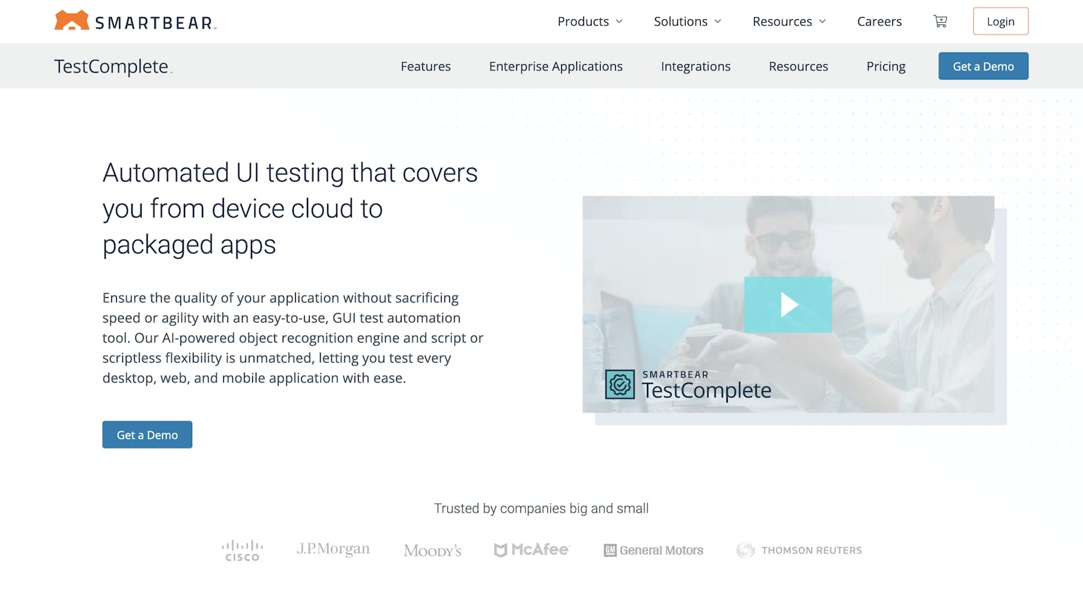 TestComplete Landing Page