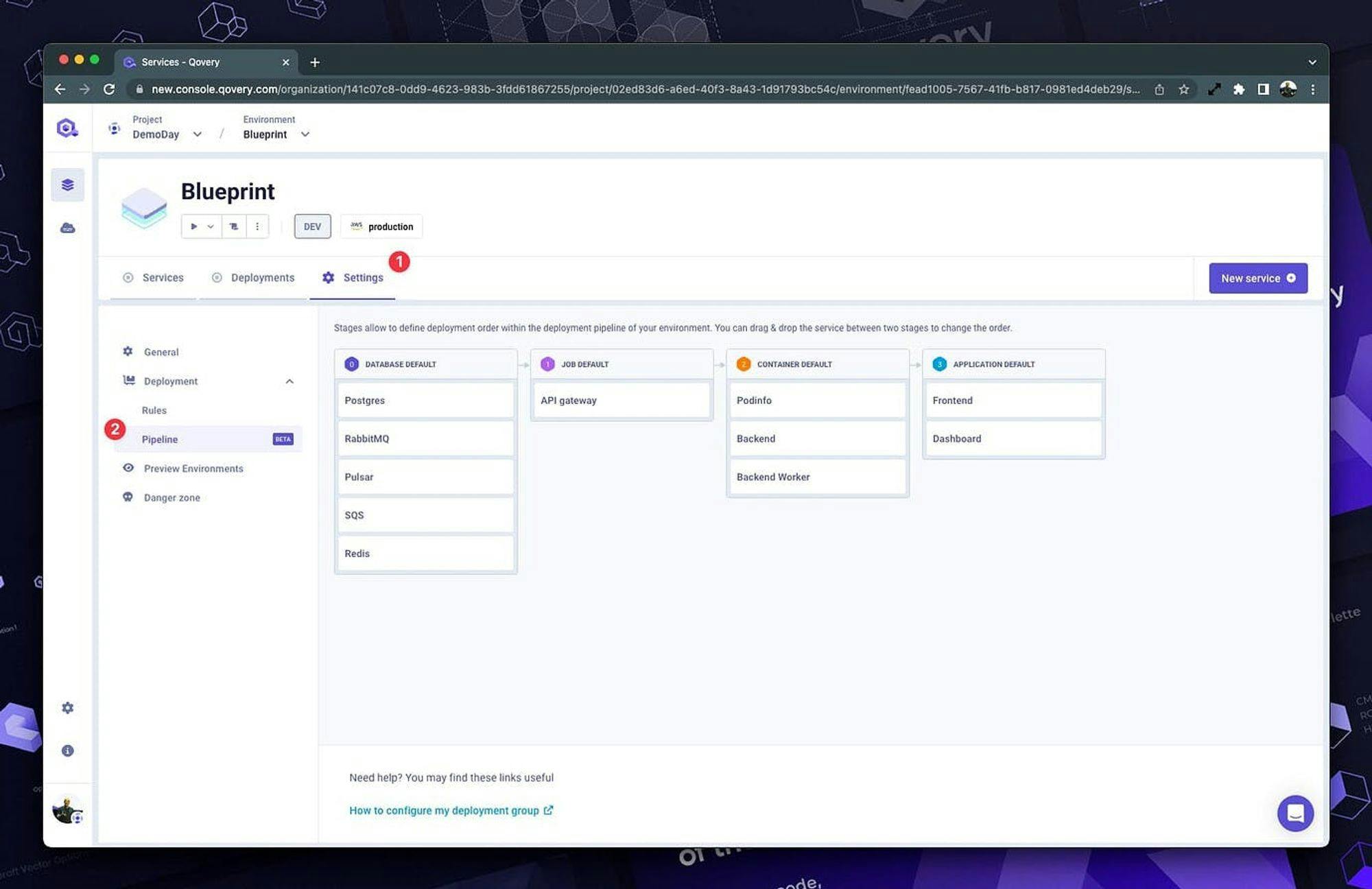 Manage Deployment Order