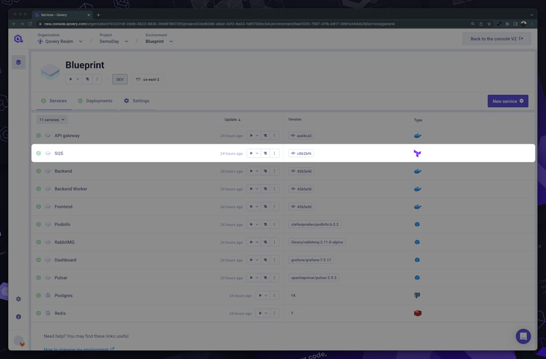 Example of a SQS Terraform Module deployed inside an Environment