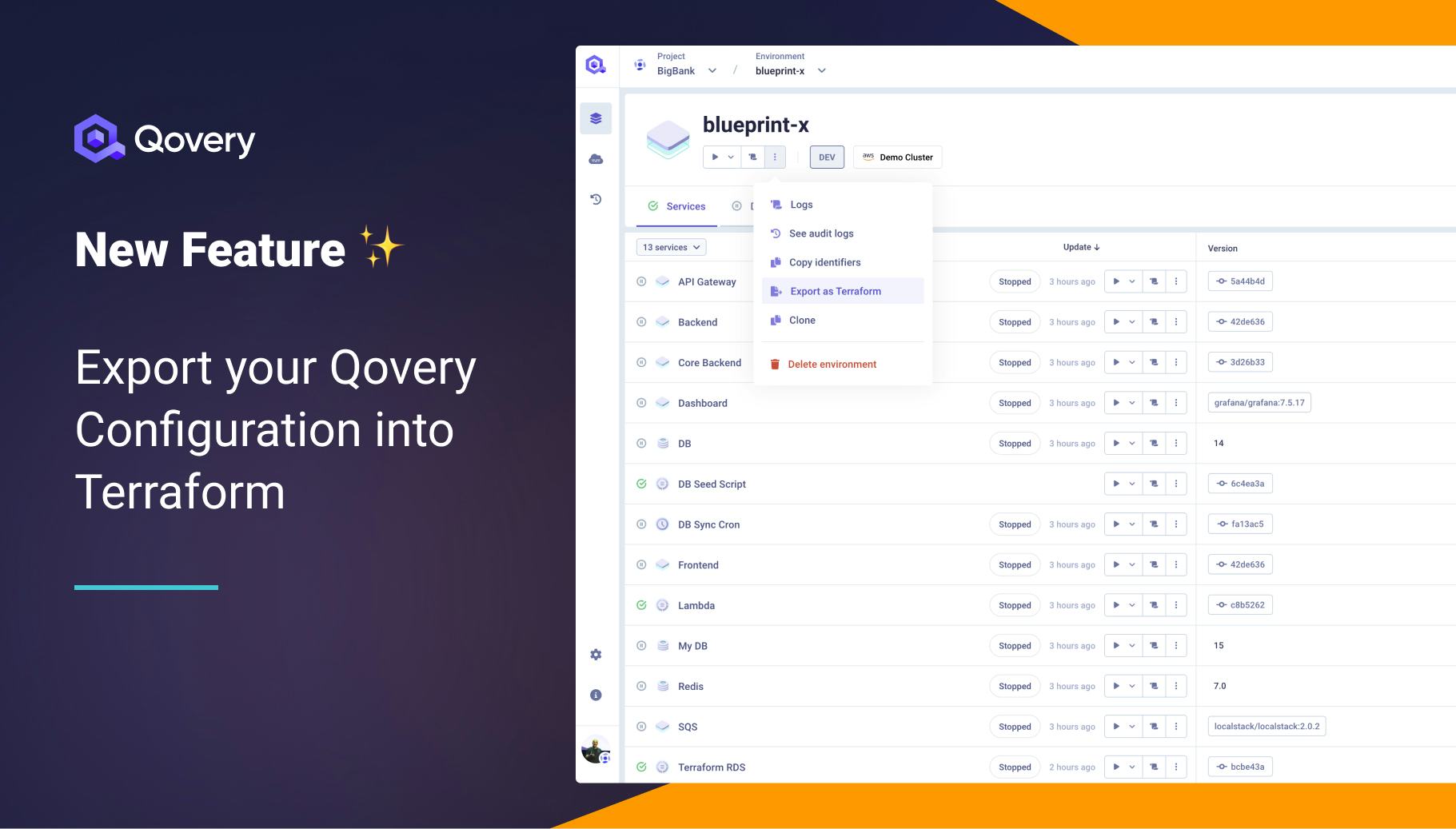 Export Your Qovery Configuration into Terraform Manifest in One Click - Qovery