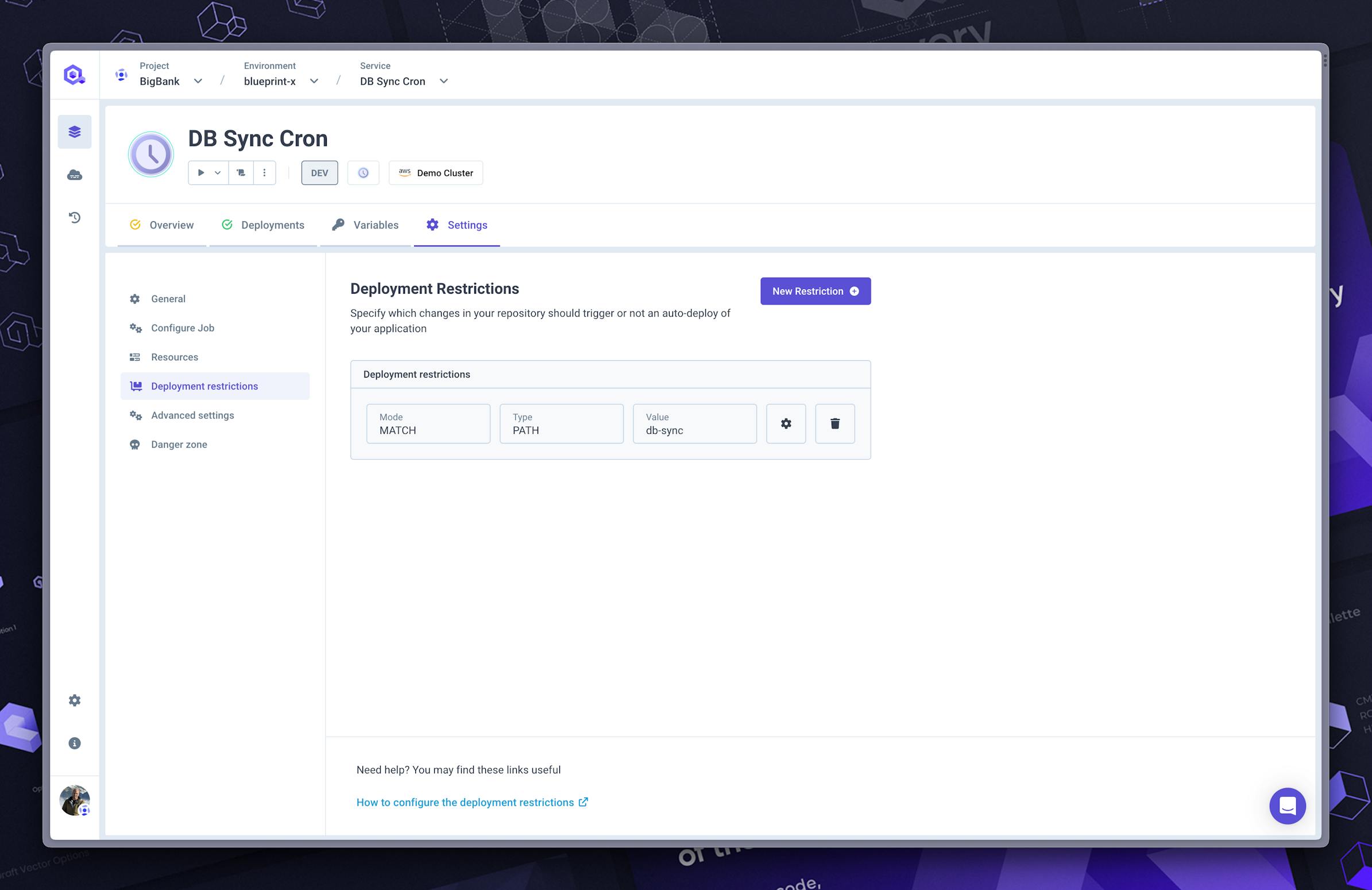 Deployment Restrictions feature is now accessible for Cronjobs and Lifecycle Jobs