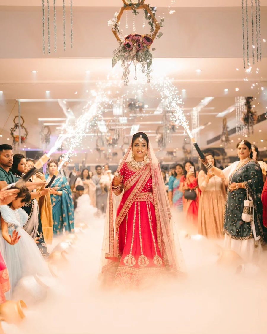 Bride entering her reception
