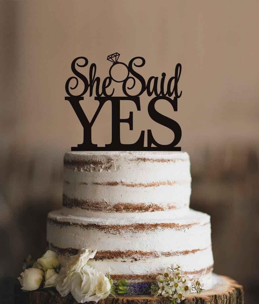 She said yes engagement cakes