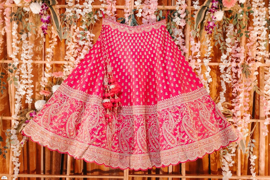 Brides pink lehenga