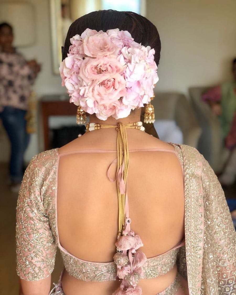 floral bouquet bridal bun