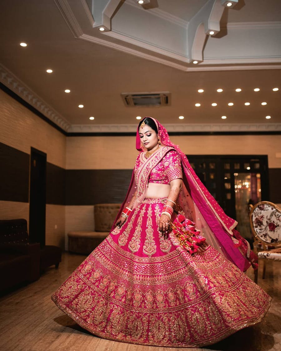 Magenta zardosi lehenga