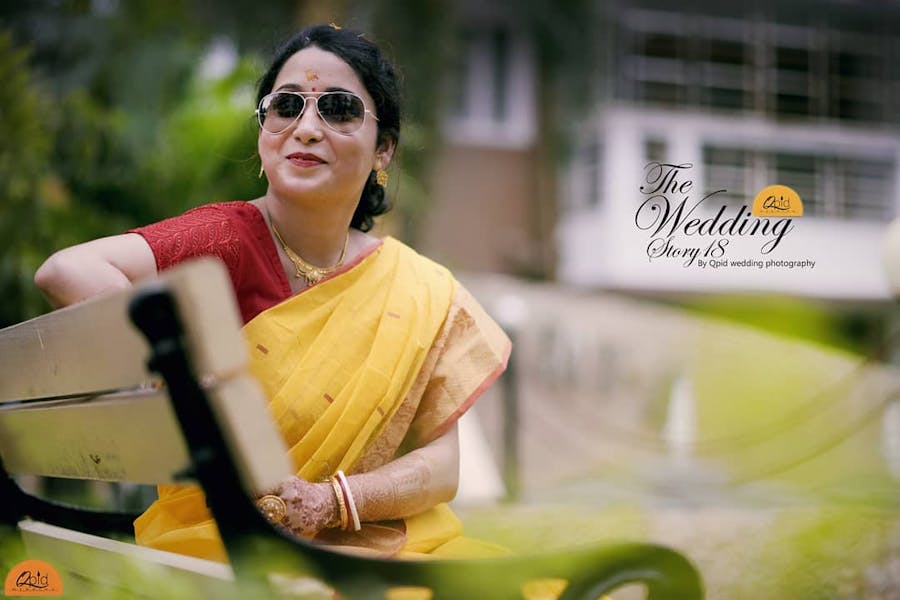 YEllow Taant saree look