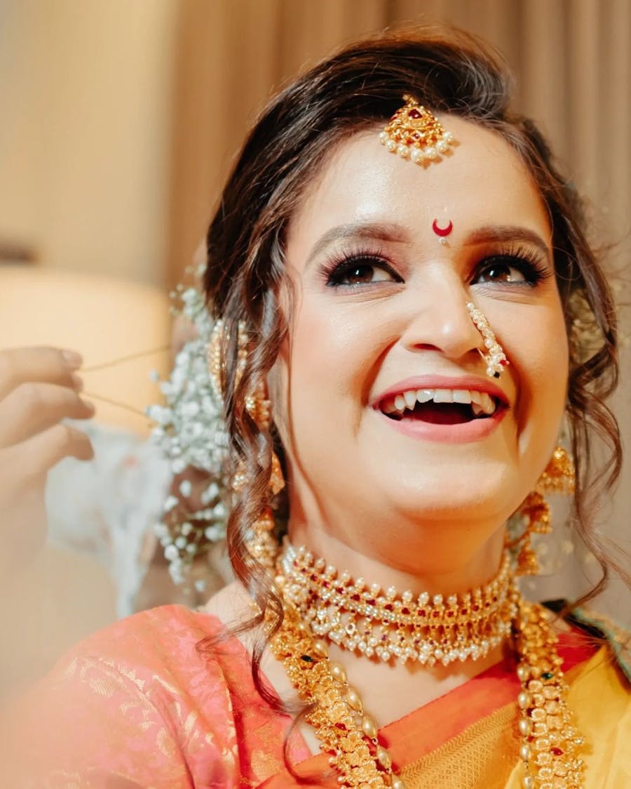Bride smiling her hearts out