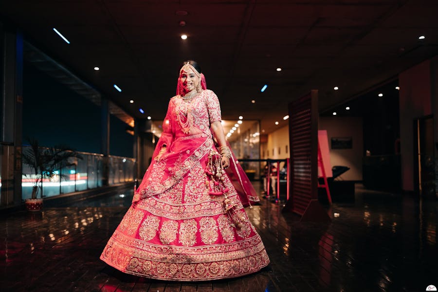 classic red lehenga for brides