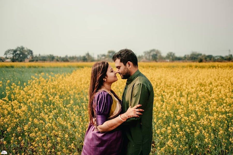 Purple saree and green kurta look