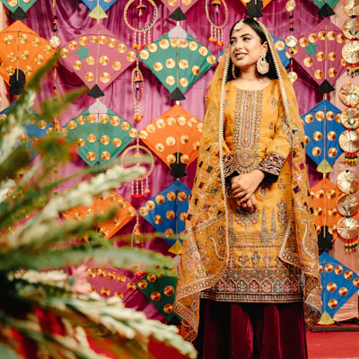 Classy image of a Muslim bride