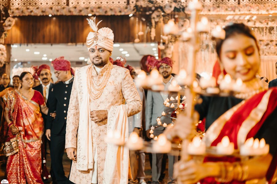 Royal Metallic Sherwani Look