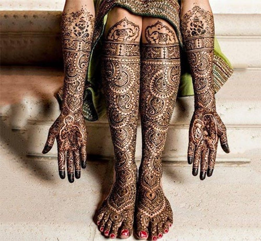 full hand and leg mehendi design