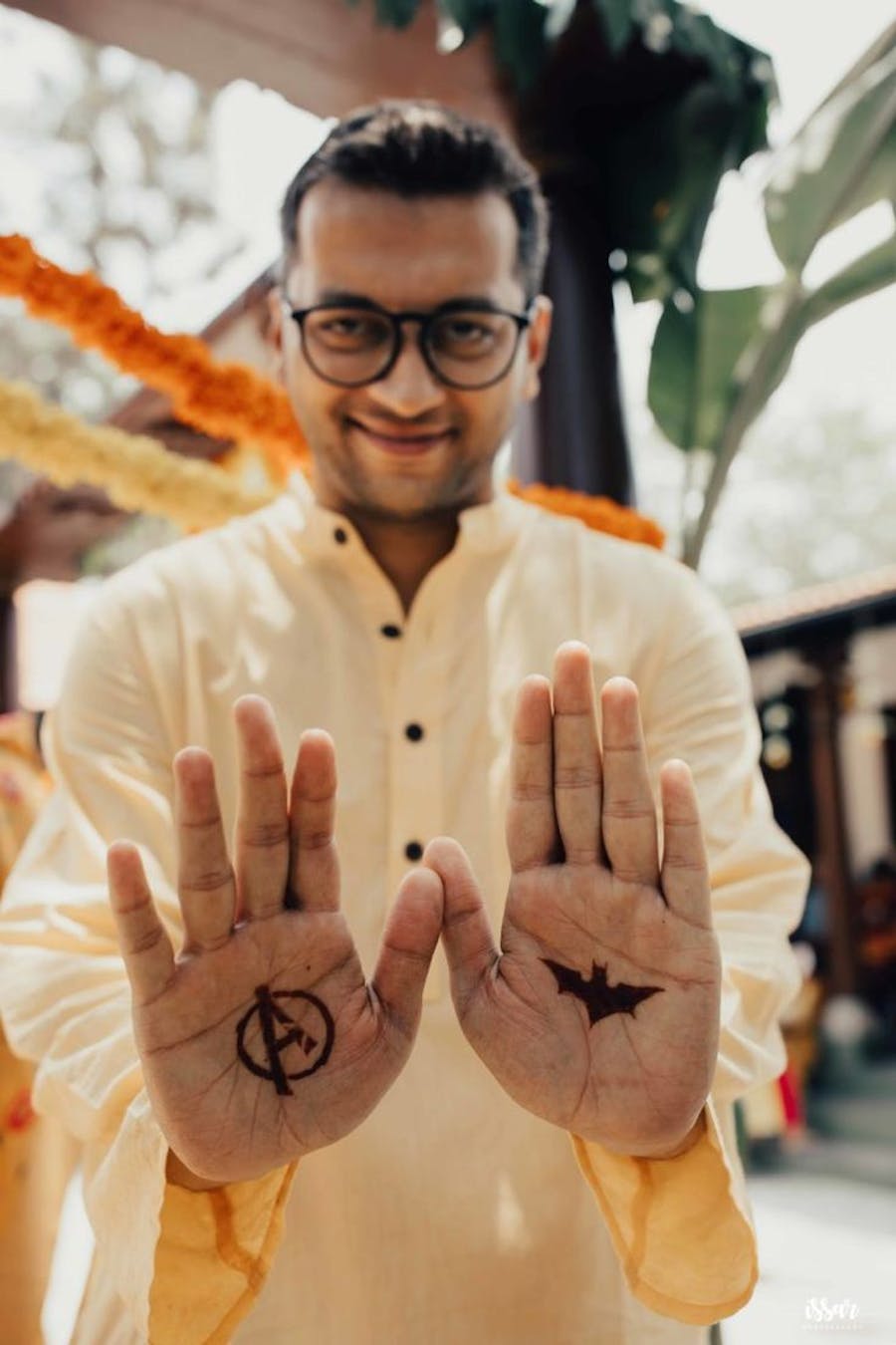 stylish groom mehndi design