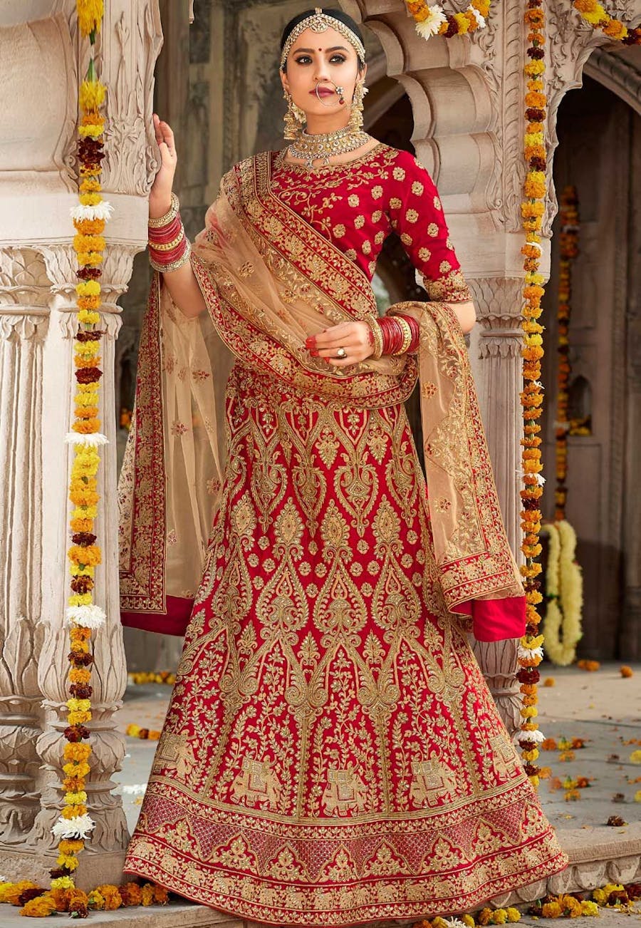 embroidered velvet bridal lehengas