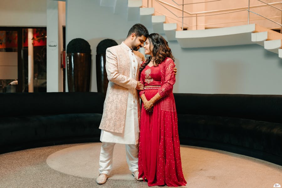 Blush pink & gold Jodhpuri suit for the groom