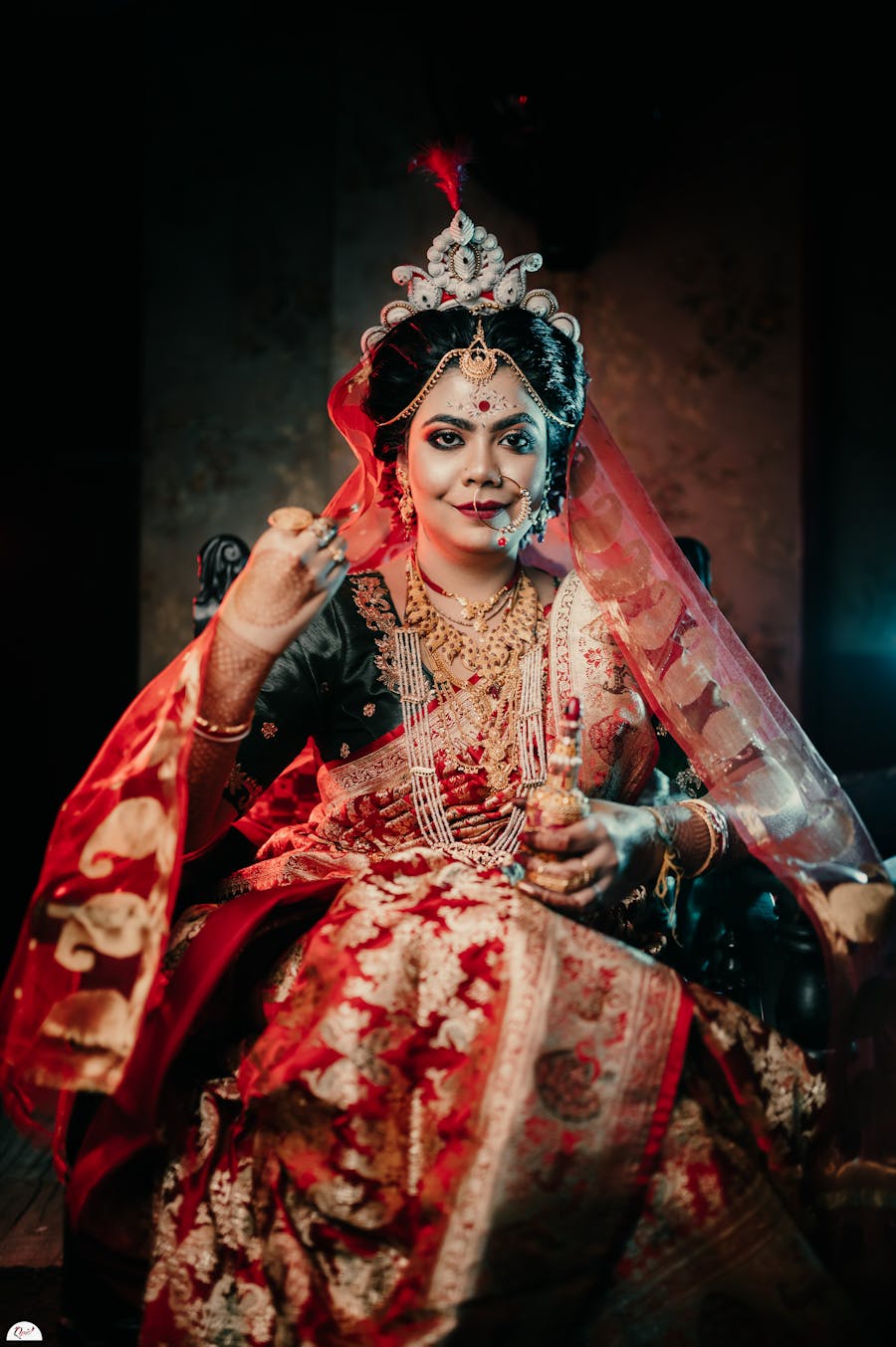 bride at bengali wedding