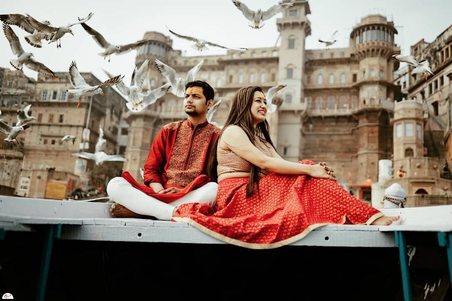 simple red lehenga look