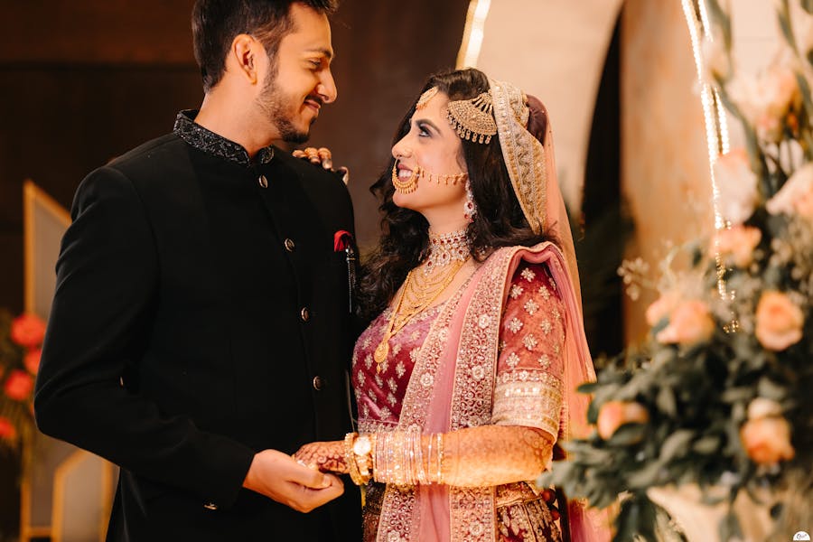 The joyous laughter of couple pose
