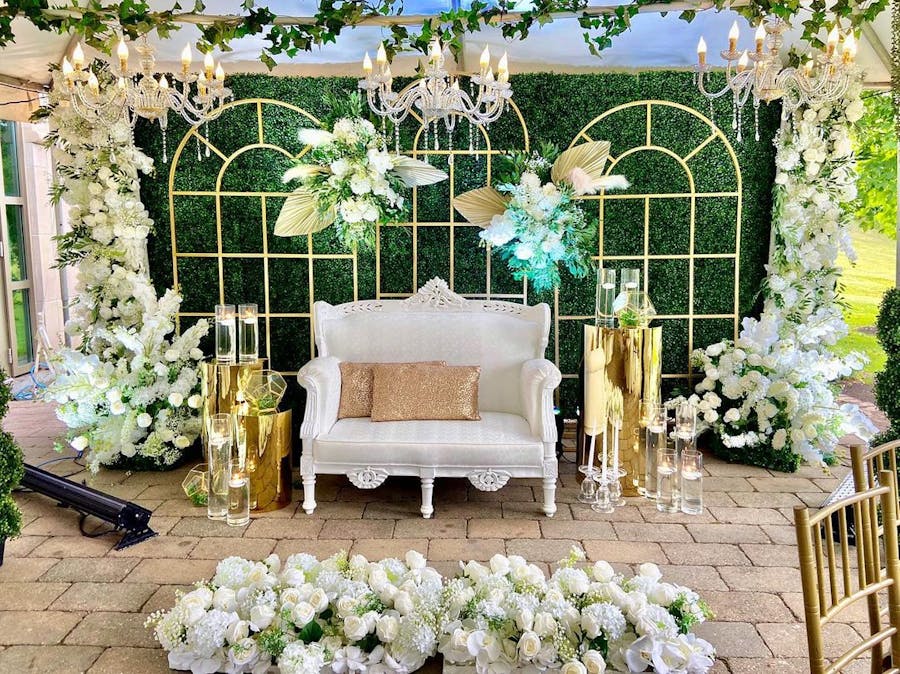 white and green stage