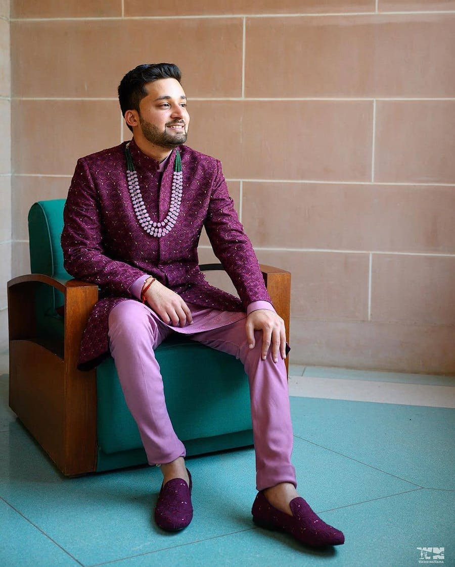 Purple Achkan