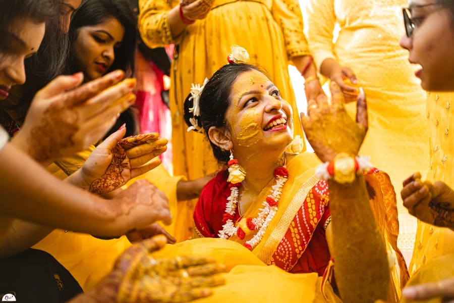 haldi look for bengali bride photography