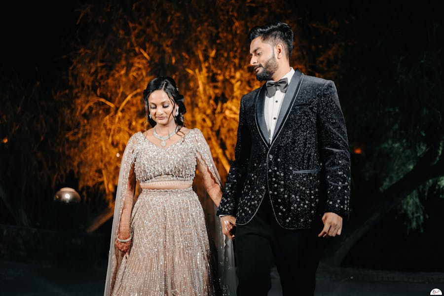 Shimmering And Stylish Tuxedo Look