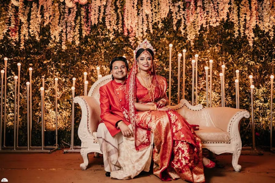 Couple posing for photo