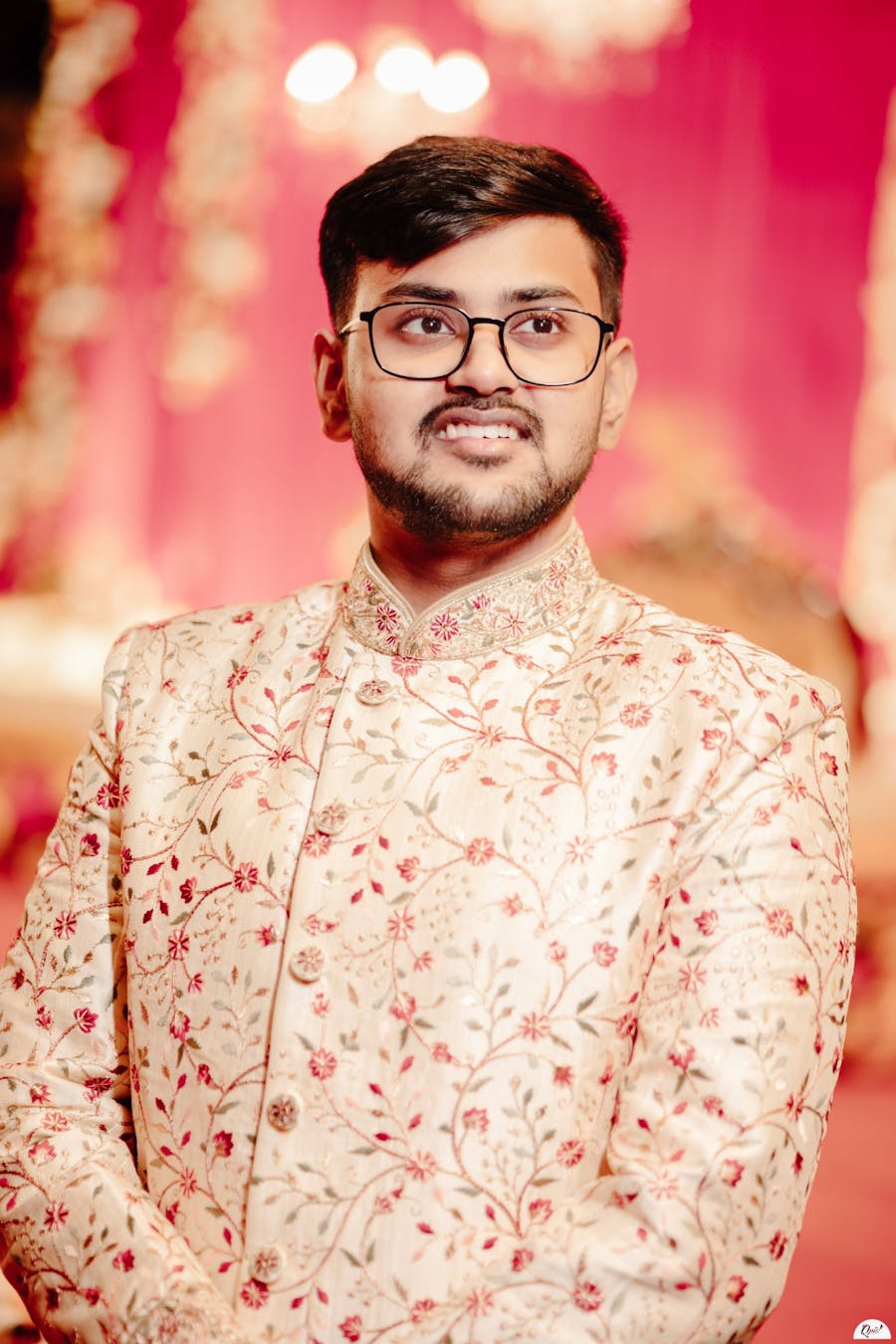 floral sherwani for engagement day