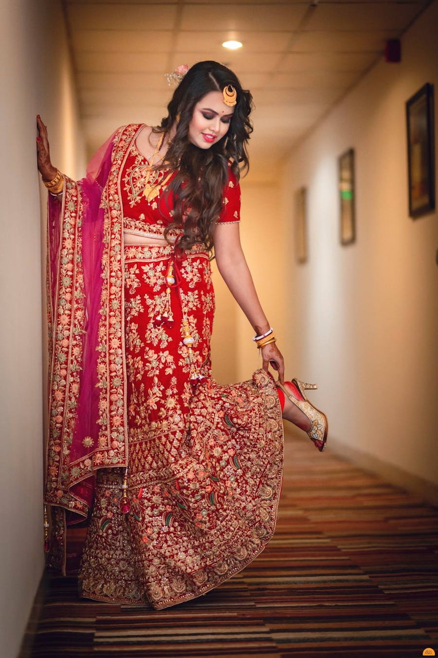 designer red lehenga for brides
