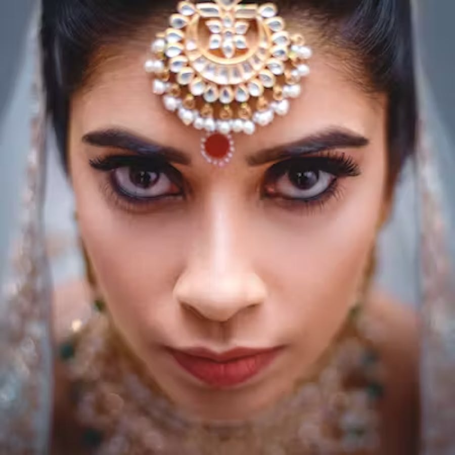 Close-up pic of a bride