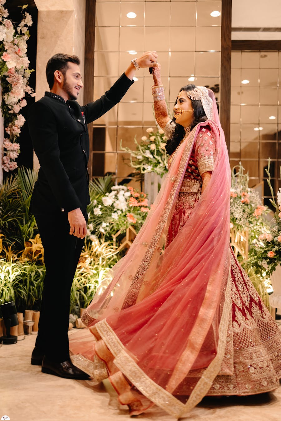 Couple dancing on their wedding