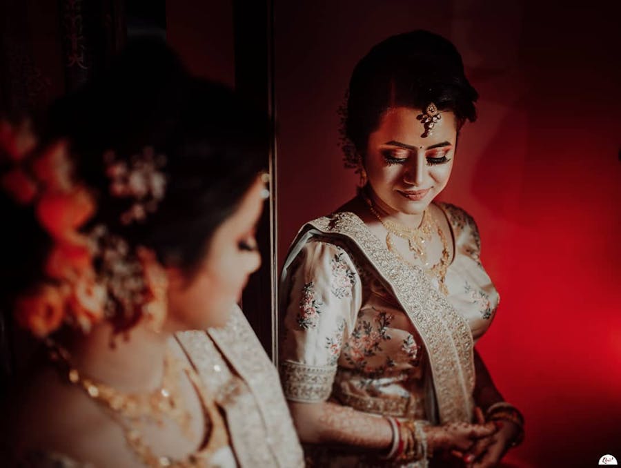 bridal off white lehenga