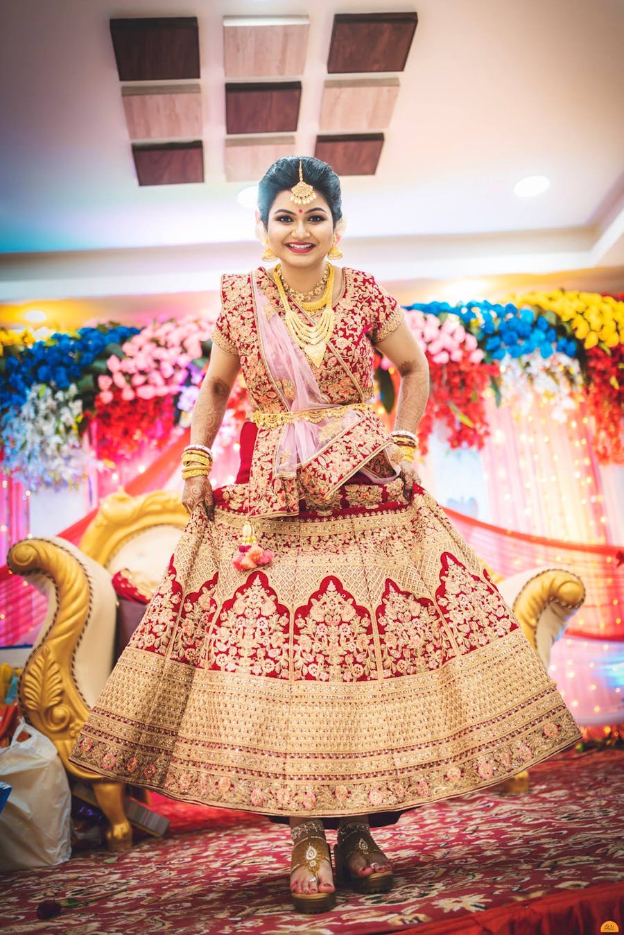 hand embroidered lehenga for brides
