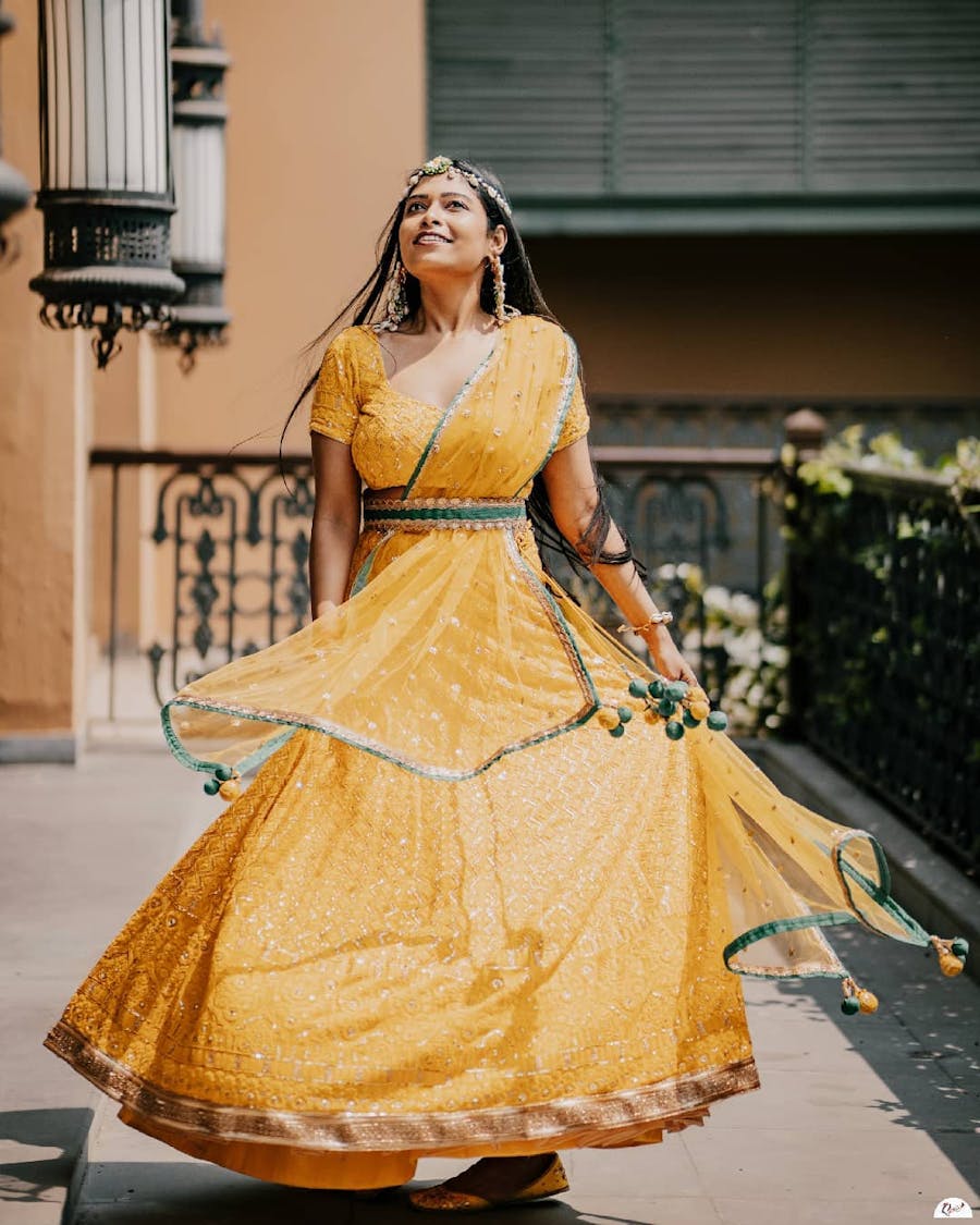 Yellow haldi lehenga
