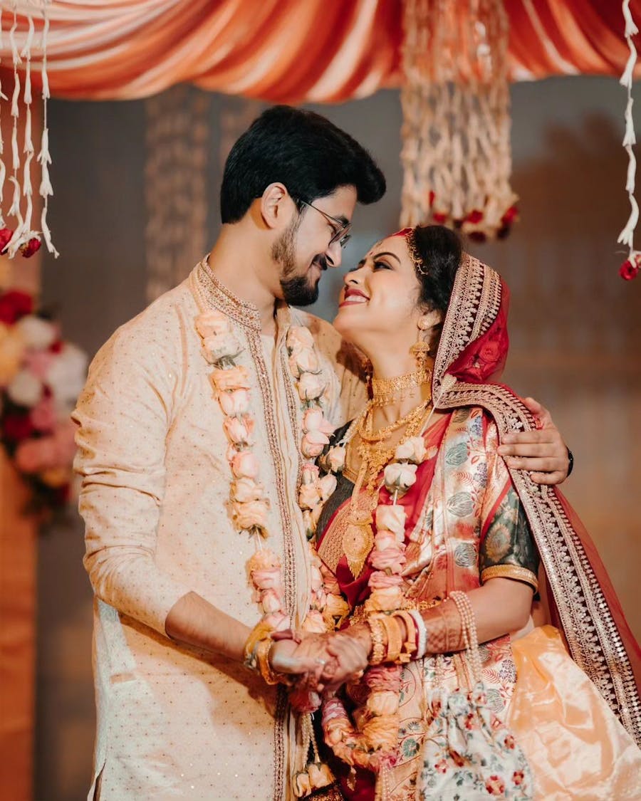 Romantic photo of a couple in reception