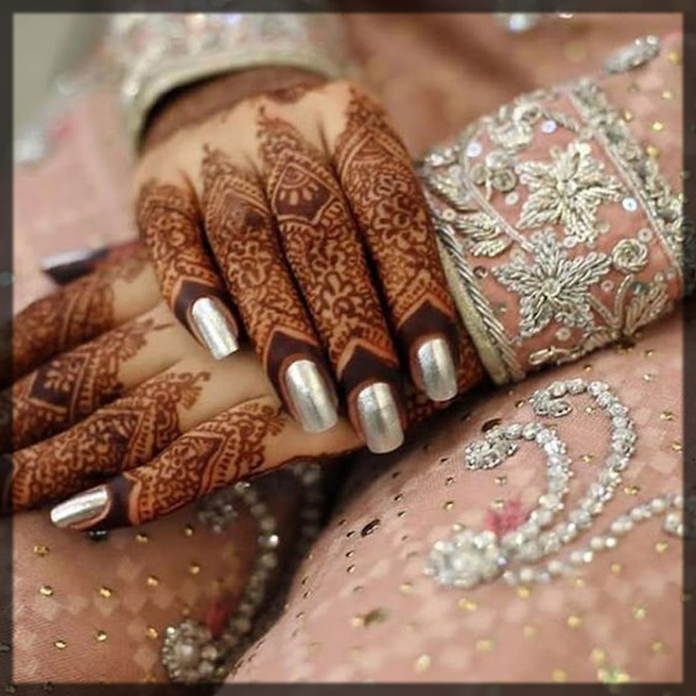 Nude & gold Indian wedding nails | Bridal nail art designs | Bridal nail art,  Nail art wedding, Simple nail art designs