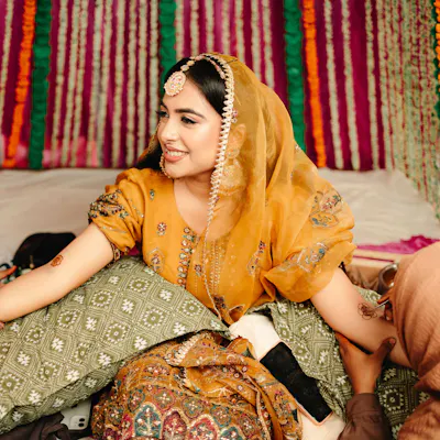 Photo of a mehndi ceremony