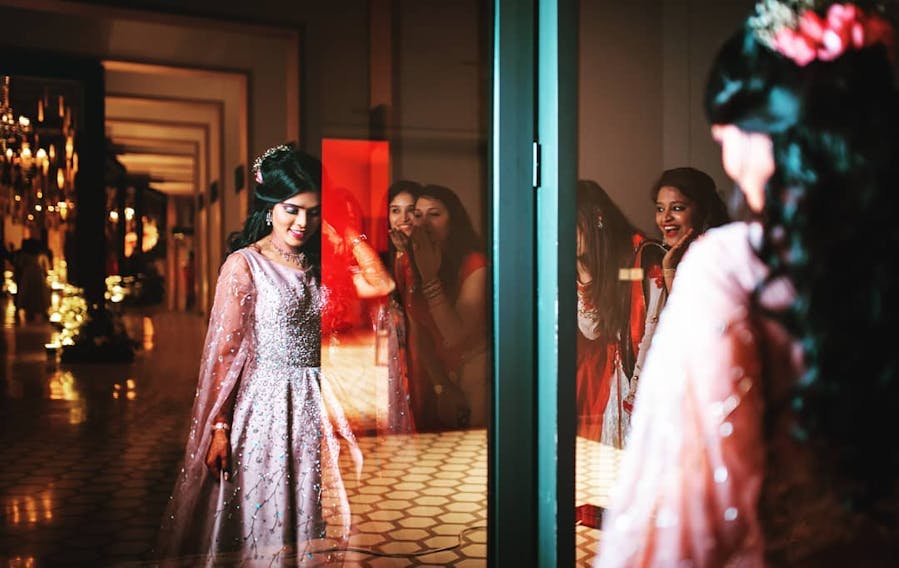 Pink sequinned lehenga photo