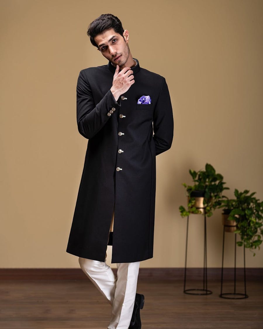 Black achkan