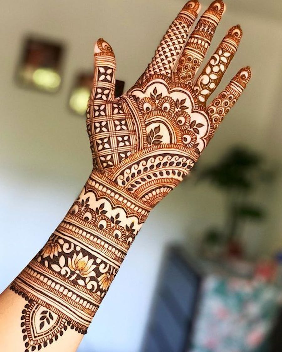 intricate mehendi design.