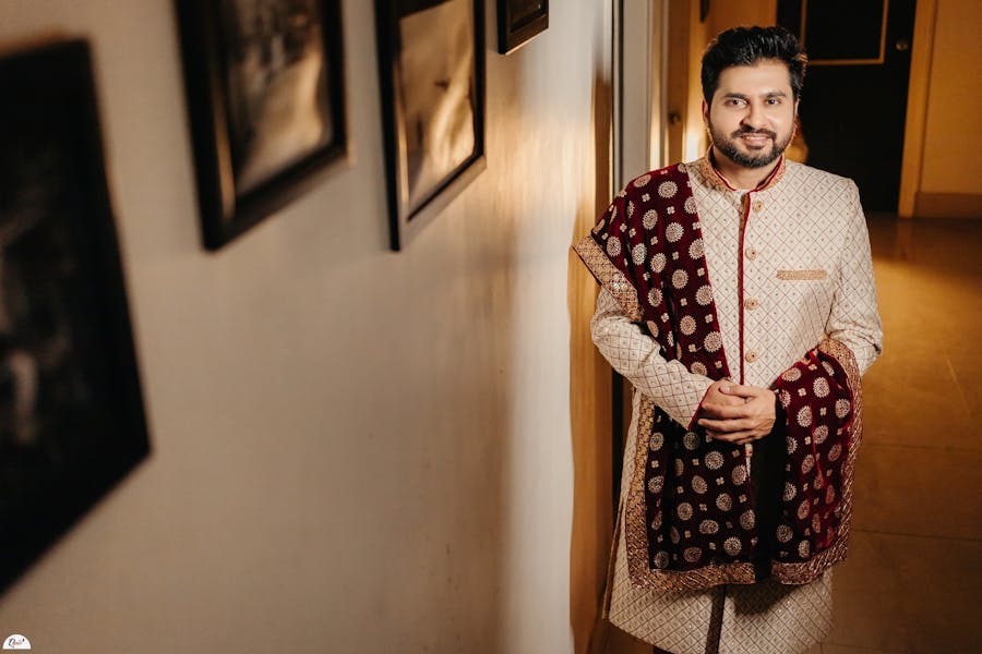Royal Metallic Sherwani Look