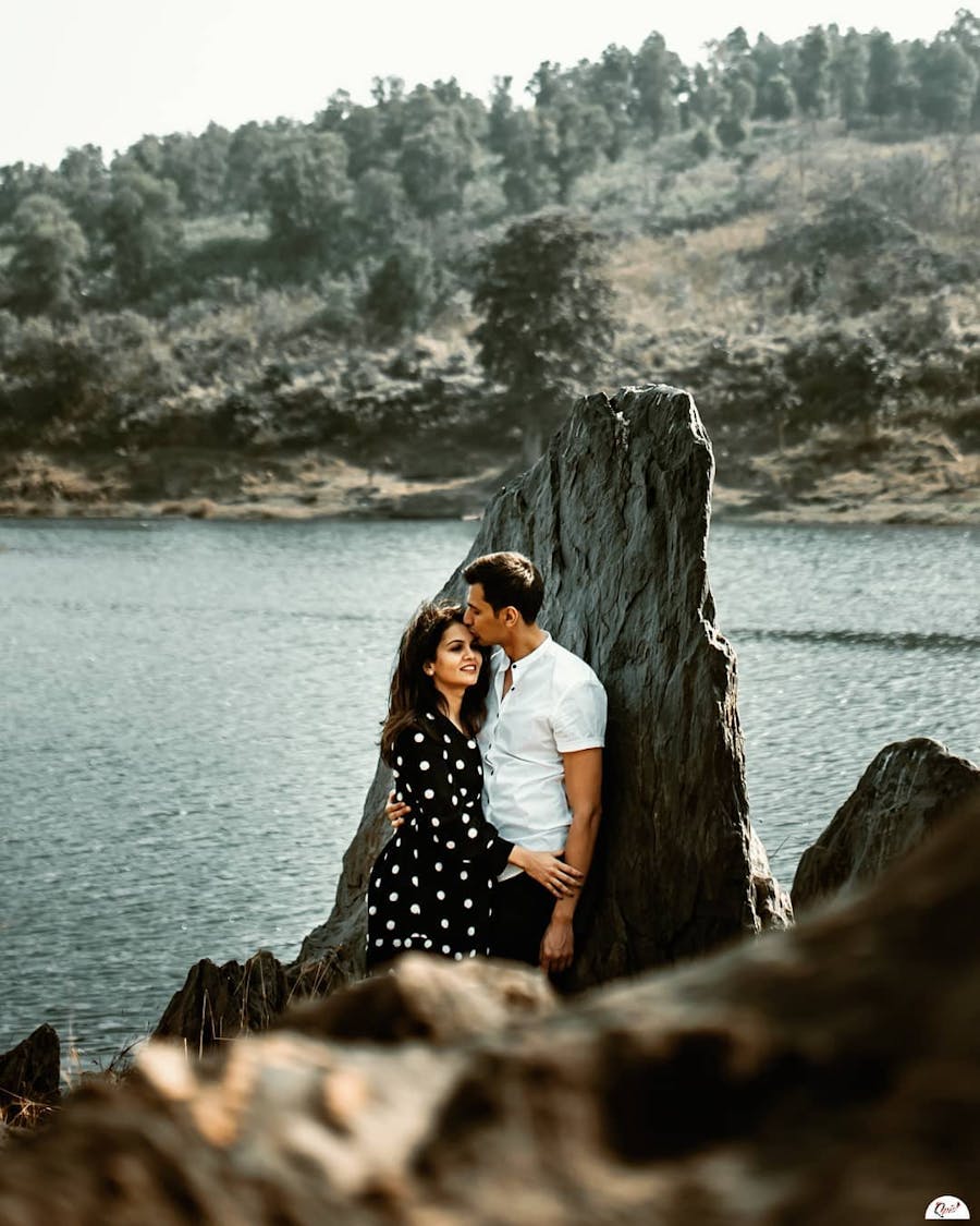 Black polka dot dress