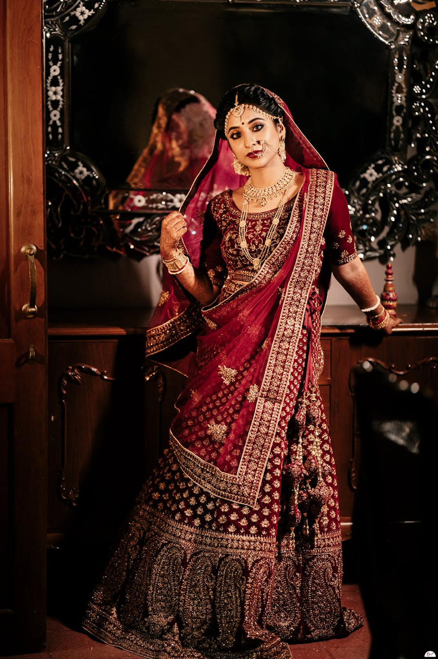 stunning red lehenga for brides