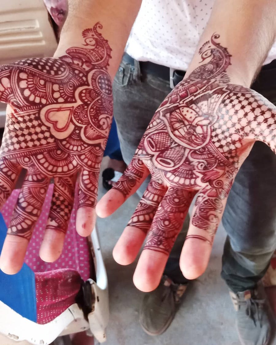Full hand groom mehndi design