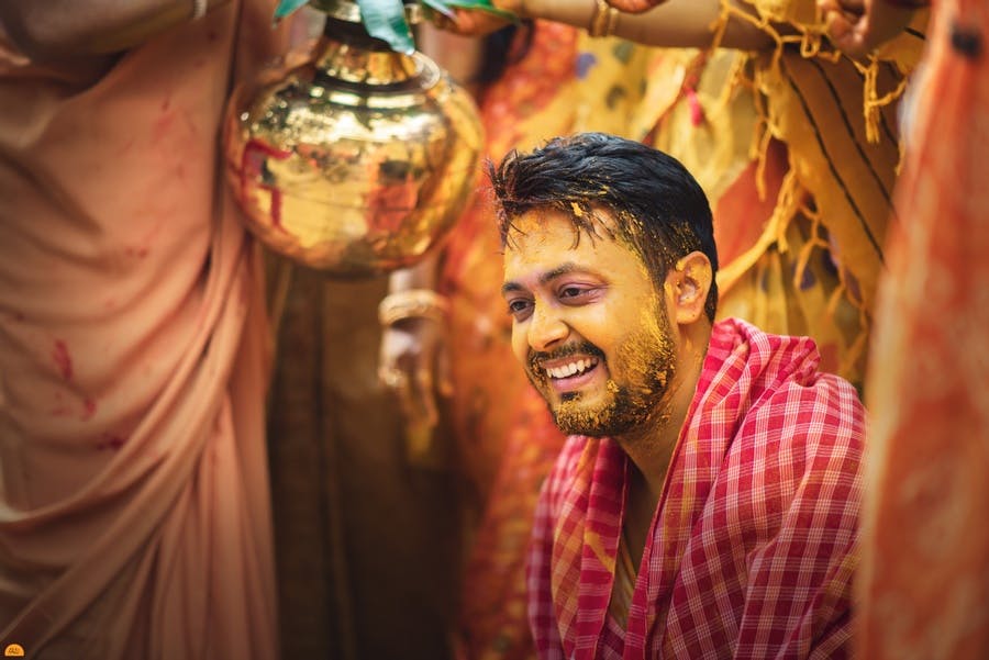 groom haldi photo