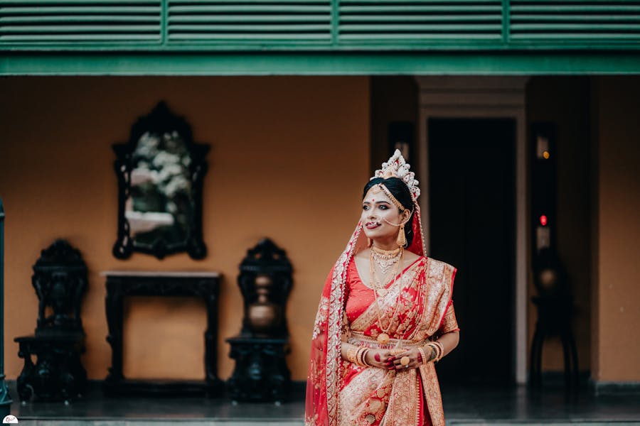 Beautiful earrings with bride