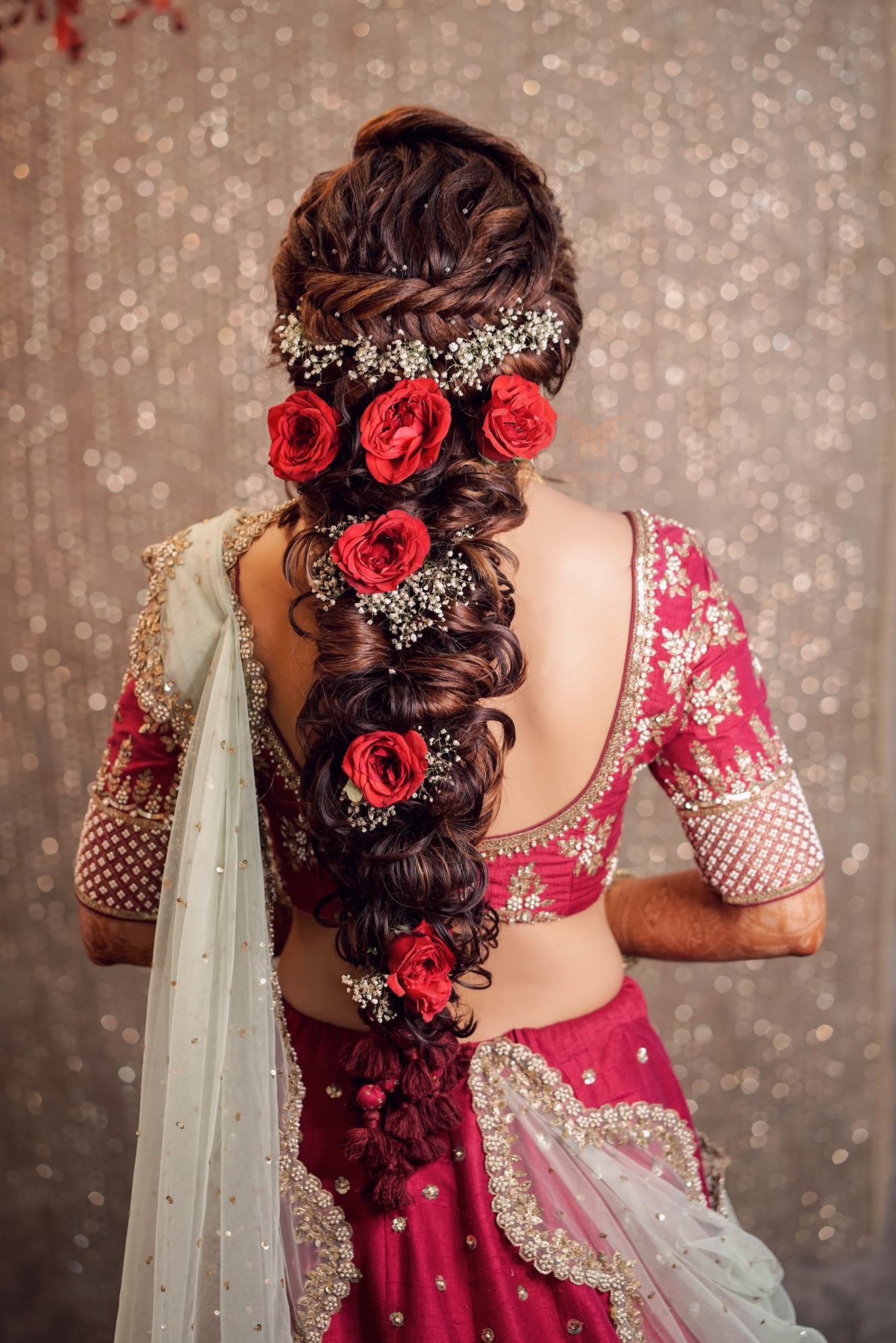 Long Hair Choli Hairstyle Hairstyle For Bridal Lehenga Hotsell