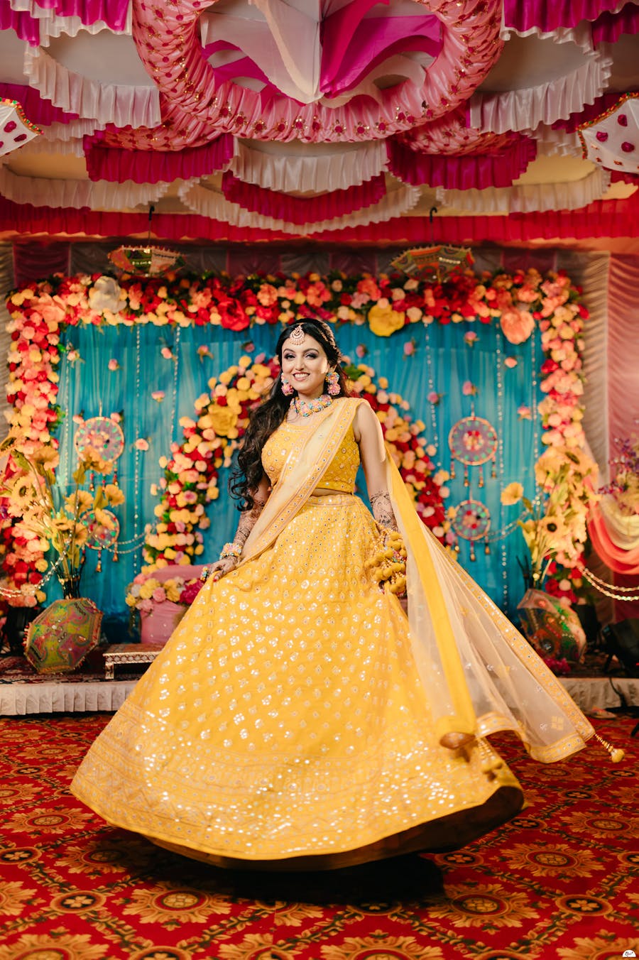 multi color floral jewellery for brides